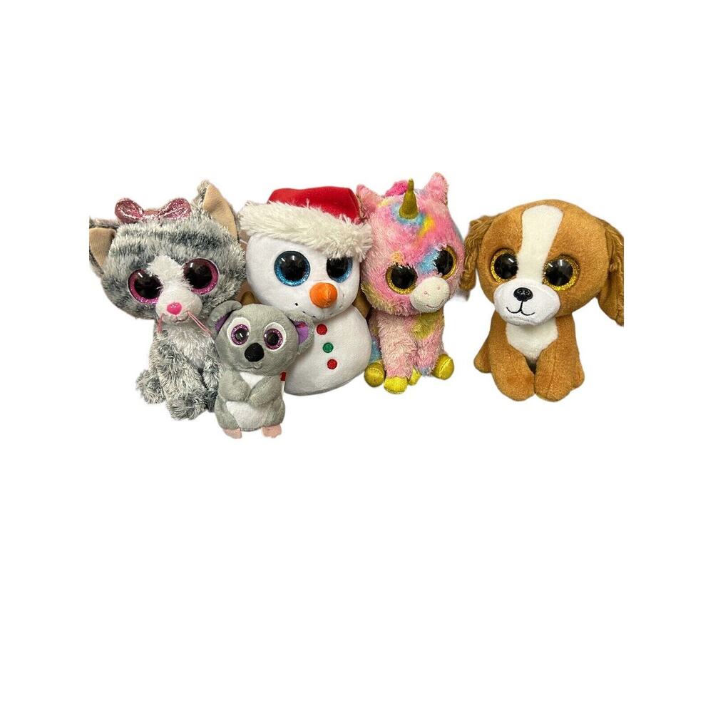 Ty Beanie Boos TALA the Brown & White Dog (6 Inch) Rainbow Unicorn, Snowman, Cat